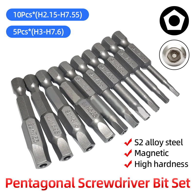 Pentalobe Screwdriver Set - Pentagonal obeng Bit Set dengan lubang
